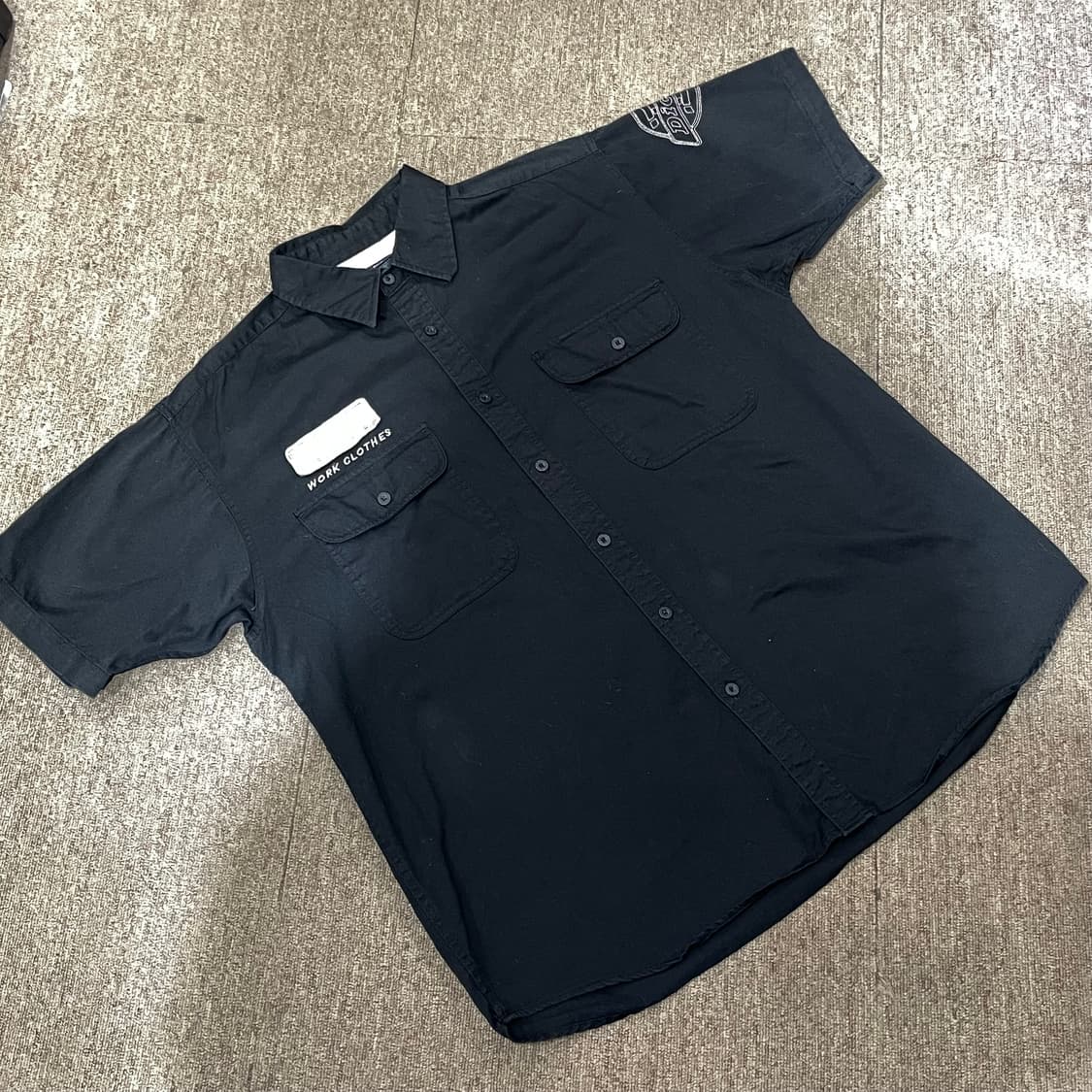 (XL) Dickies 디키즈 반팔 워크 셔츠 블랙 상품이미지1