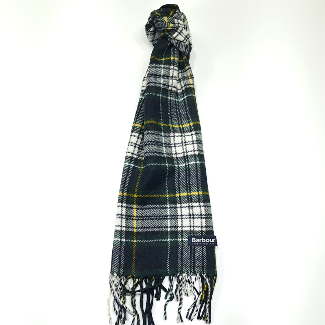 MX496 바버 00s 스코틀랜드판 울 드레스타탄 네이비 머플러 목도리 상품이미지5
