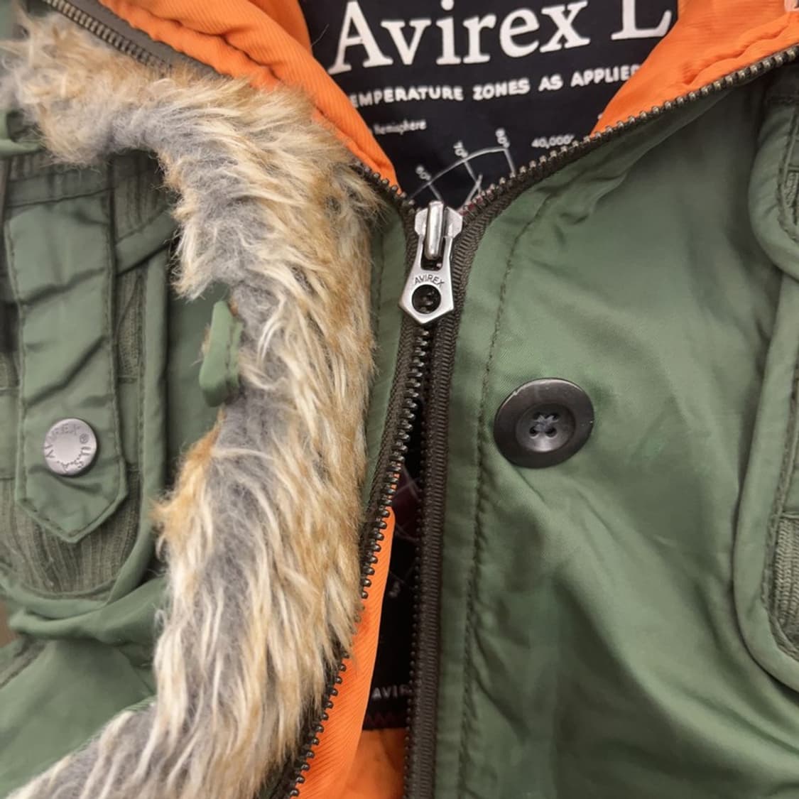 아비렉스 Y2K 레트로 갸루펑크 말차카키 패딩 자켓 M C09012 상품이미지8