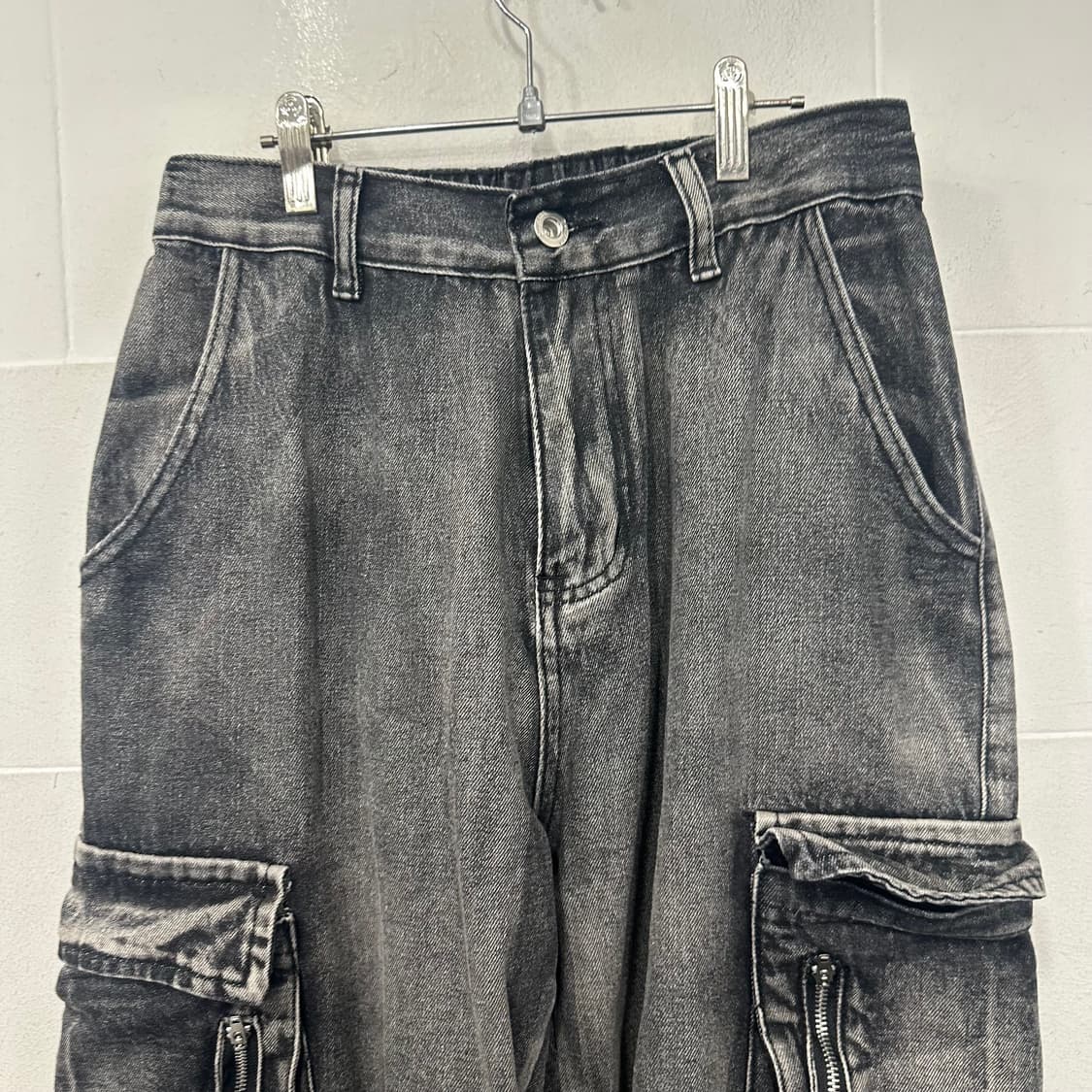 오픈지퍼 워싱 데님팬츠 상품이미지2