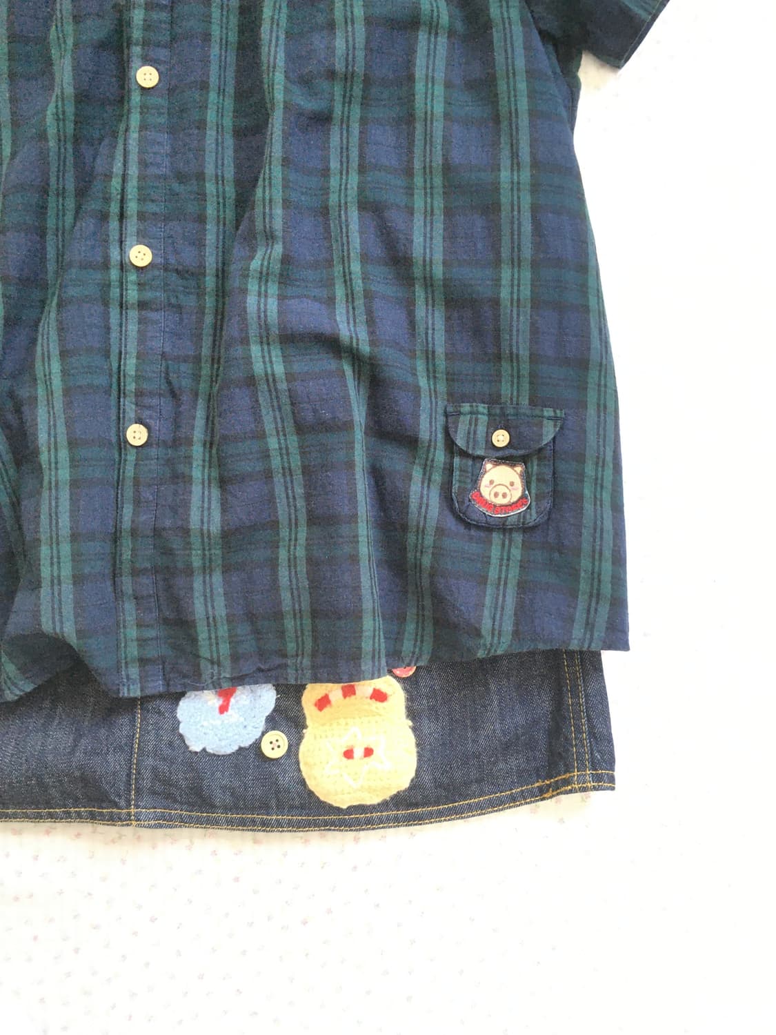 JPN/ 드러그스토어 체크 반팔 셔츠 드라그스토어셔츠  상품이미지2