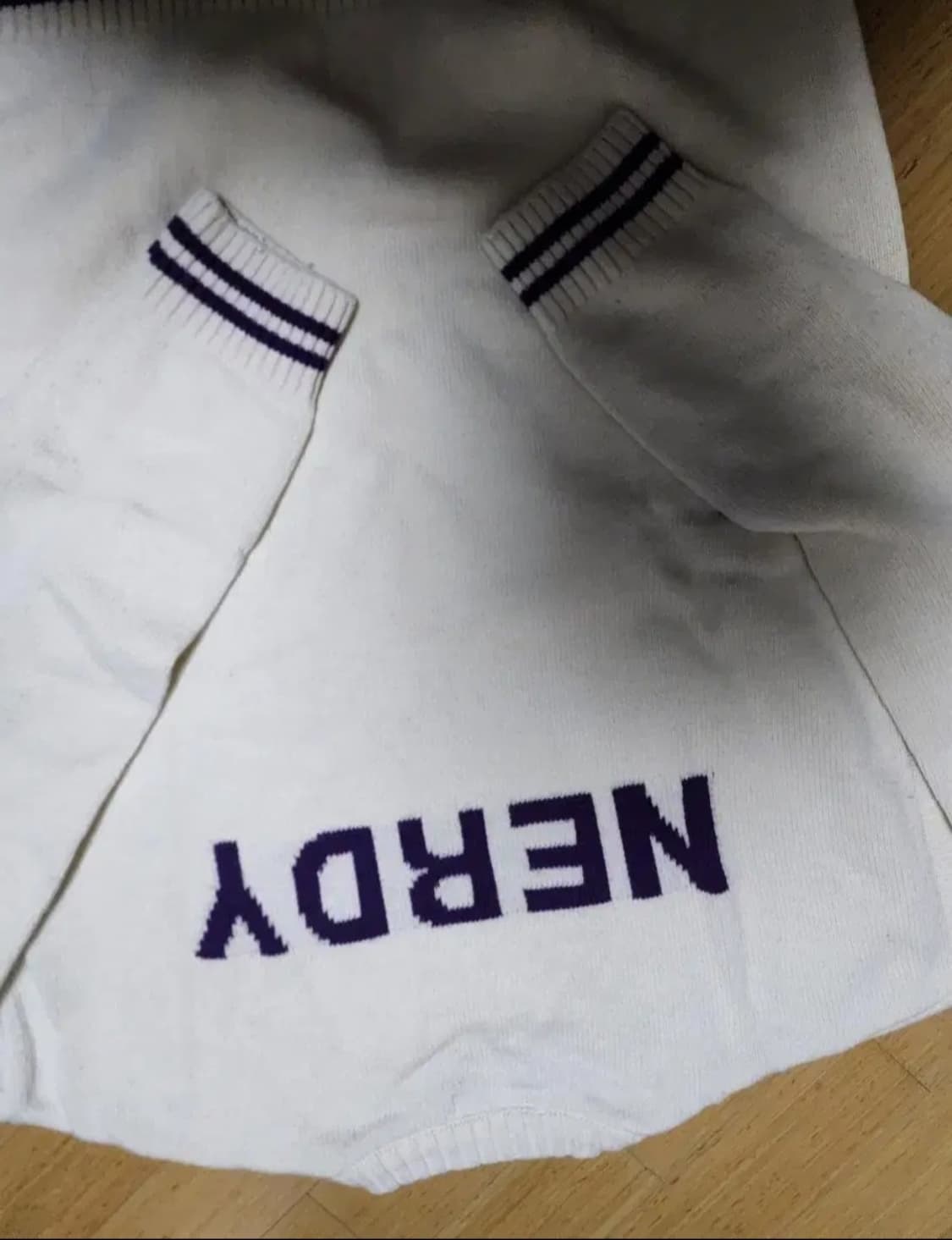 널디 로고 크루넥 스웨터 크림색 L 상품이미지6