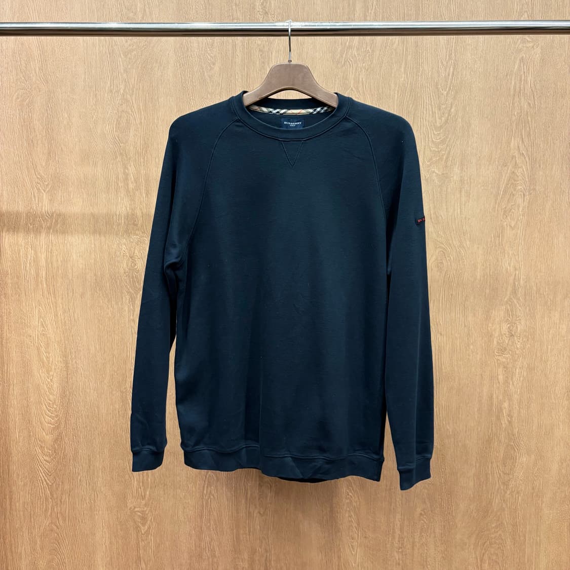 버버리 골프 코튼 긴팔 맨투맨 사이드 와펜 레글런 디테일 네이비 상품이미지2