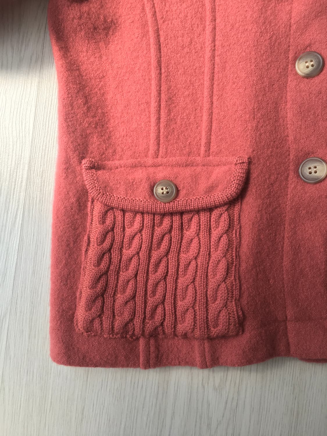 일본빈티지 레드 니트가디건 상품이미지3