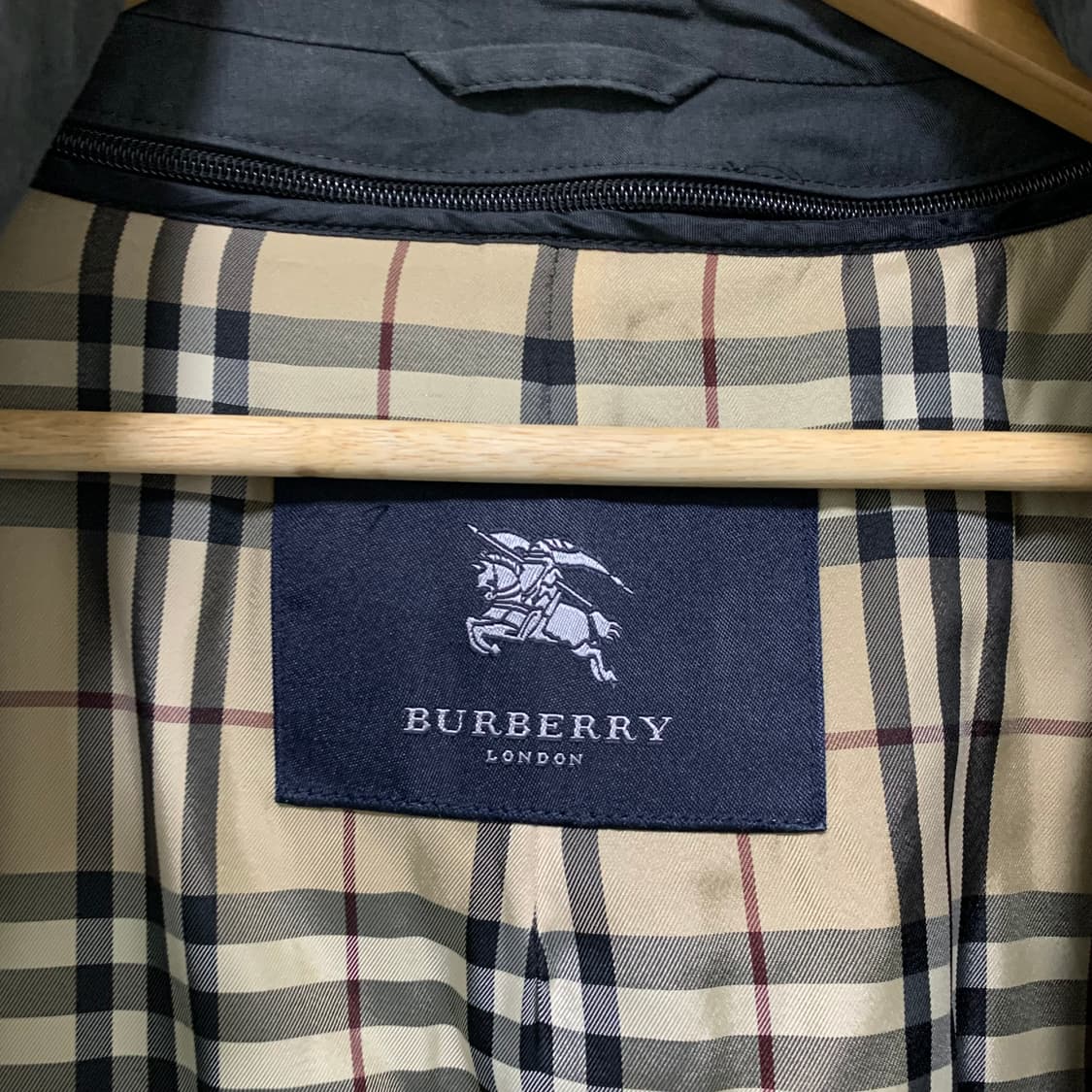 버버리 빈티지 야상 하프코트 기장 점퍼 자켓 차콜 남녀공용 L 상품이미지10