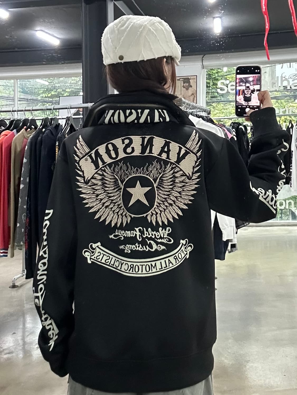 벤슨 하이넥 스타윙자수 져지 집업자켓 상품이미지2