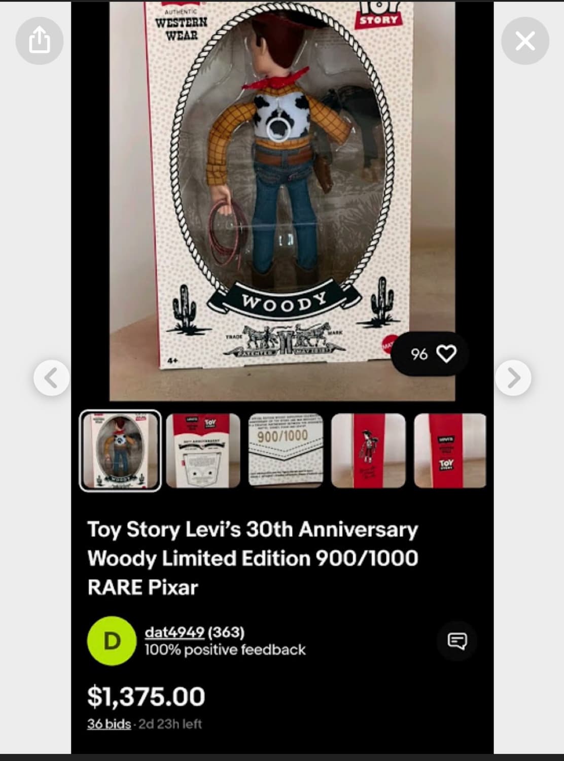 리바이스x토이스토리 30주년 한정 새제품 판매합니다. 상품이미지3