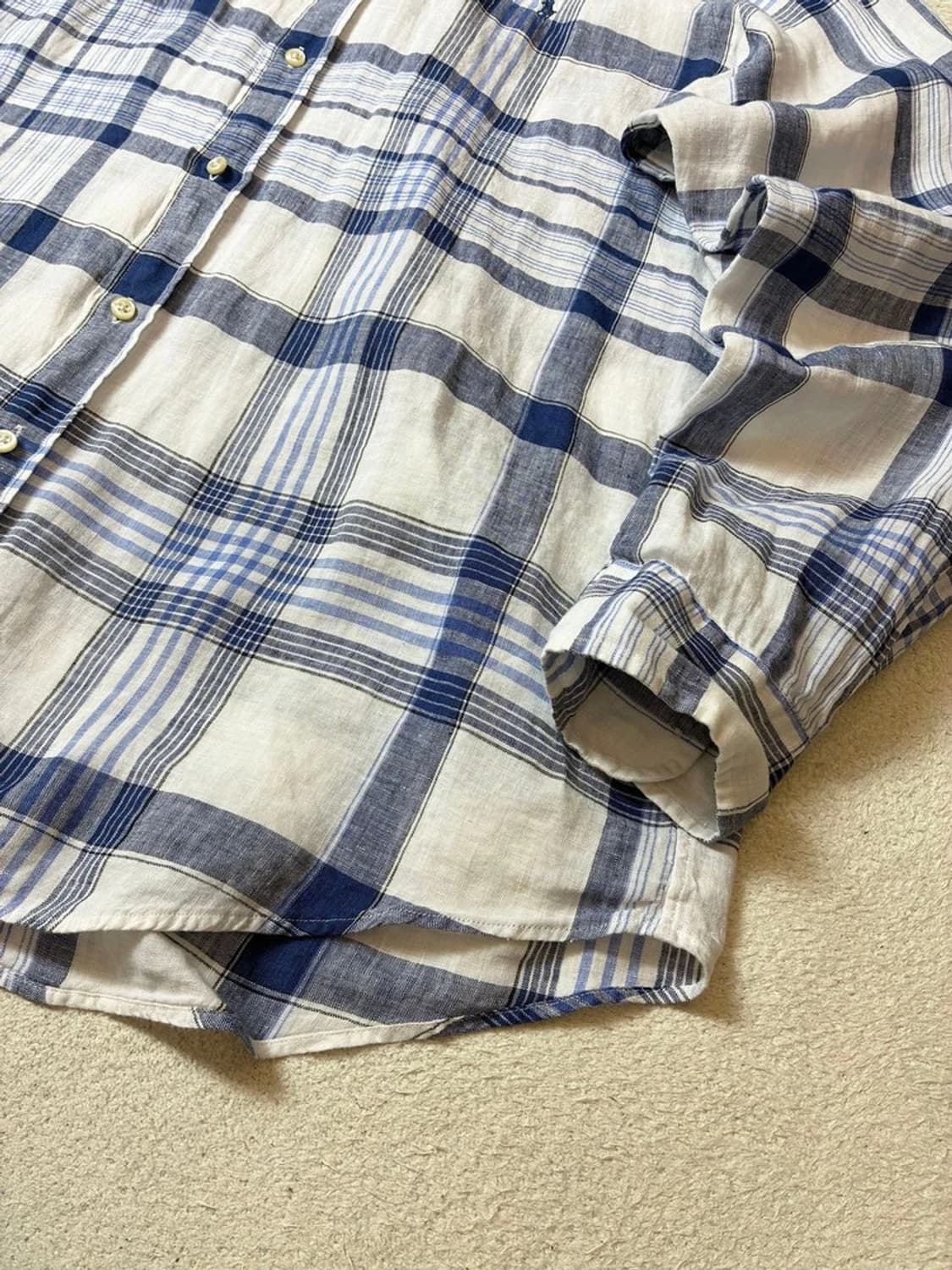 폴로 랄프로렌 큐알 100% 린넨 클래식 체크 셔츠 PN7453 상품이미지4