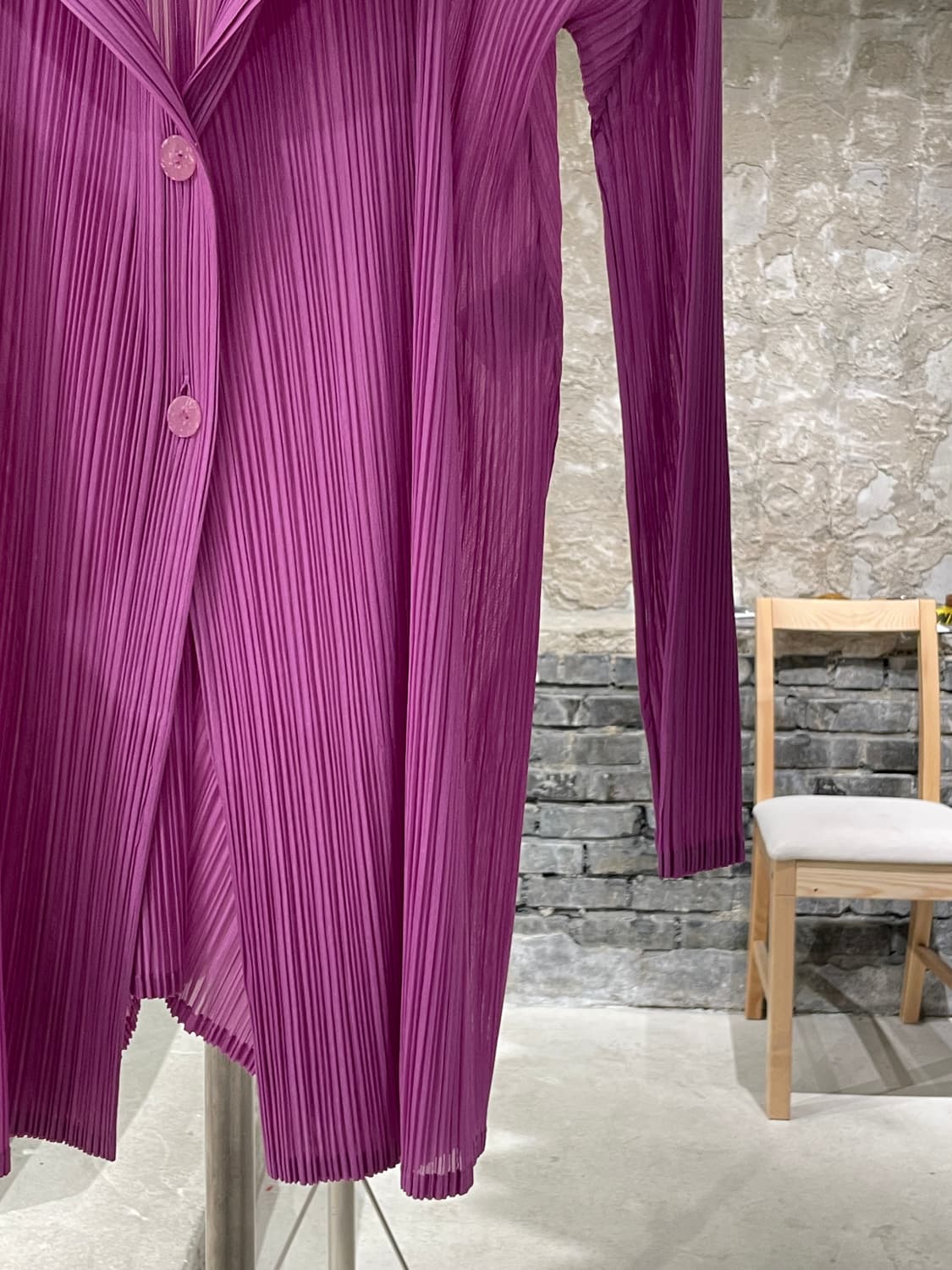 플리츠 플리즈 퍼플 2B 폴리에스터 셔츠 상품이미지5