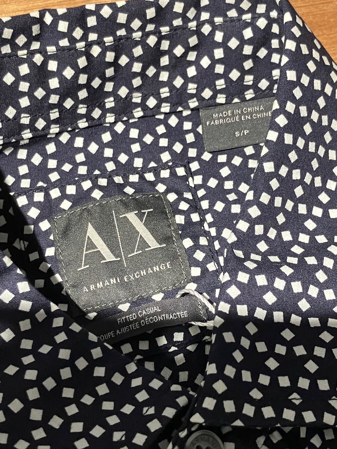 Armani Exchange 올오버 스퀘어 도트 패턴 셔츠 S 상품이미지8