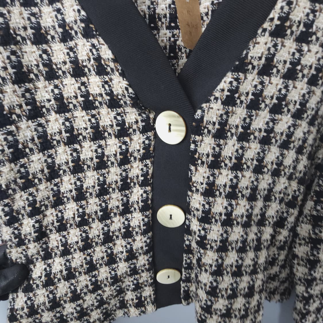 XS(92) 자라  체크 패턴 가디건  상품이미지3