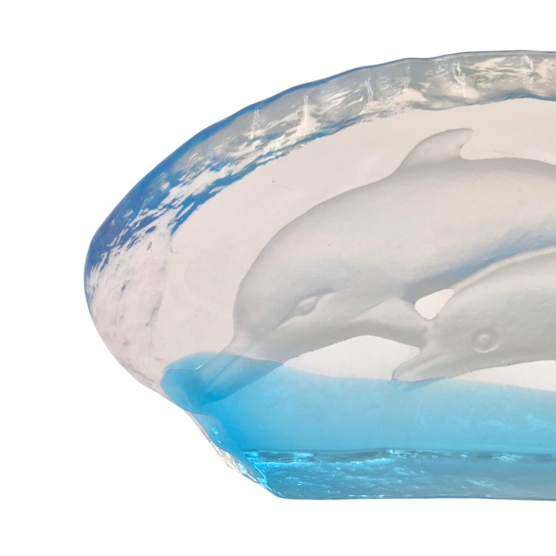80s 스웨덴 크리스탈 카빙 돌고래 대형 오브제 상품이미지2