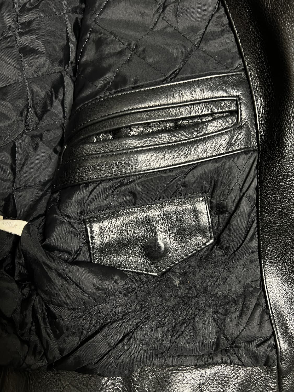 [L] 빈티지 소가죽 더블 라이더 자켓 블랙 상품이미지4