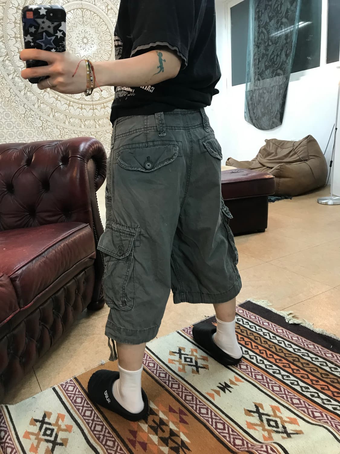 빈티지 연차콜 카고 반바지  상품이미지3