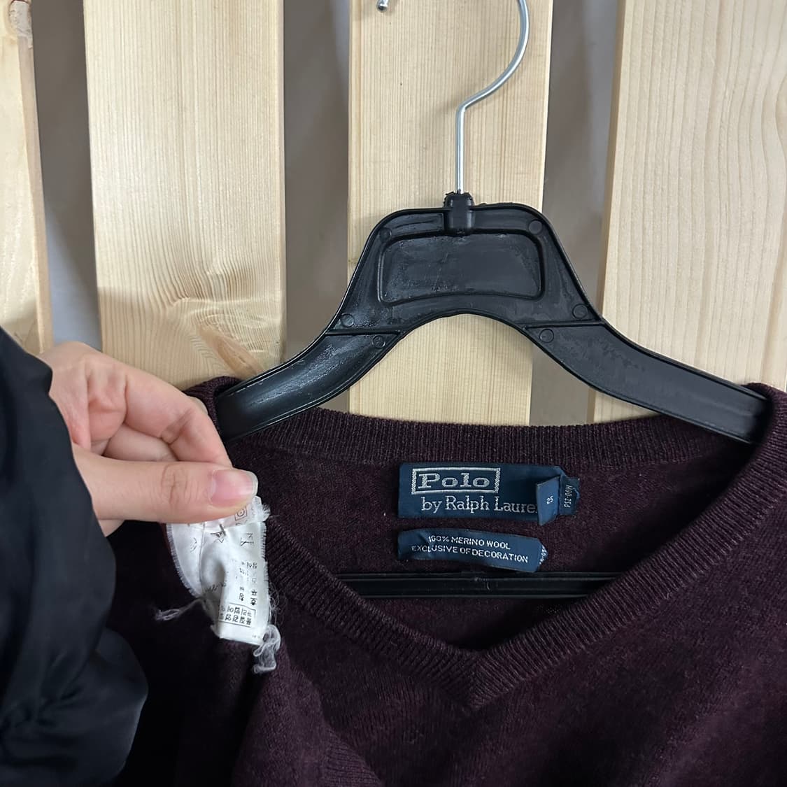 (M) 폴로 랄프로렌 버건디 브이넥 니트 상품이미지5