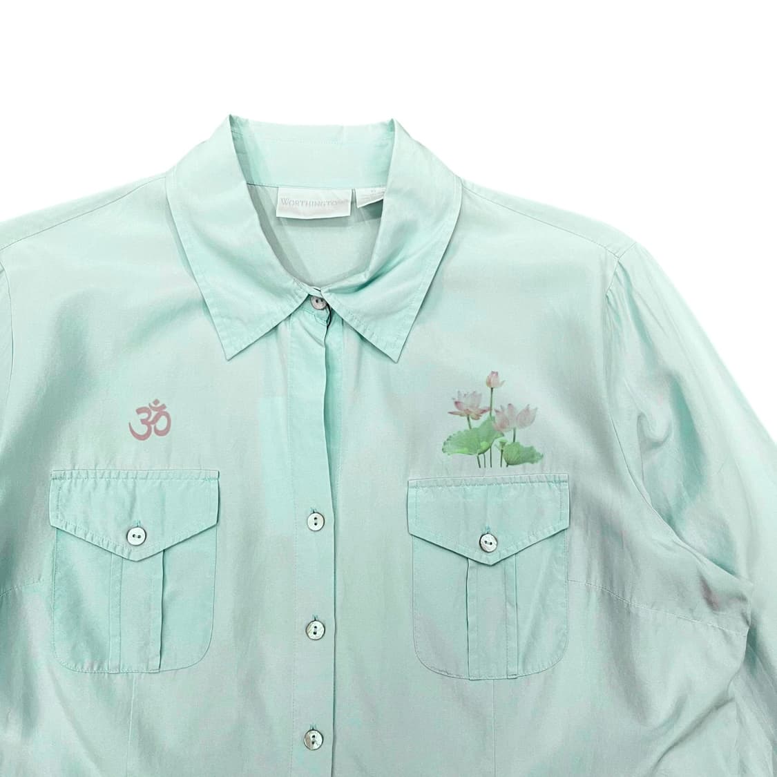 Mint Silk Karma Printing Shirt 상품이미지4