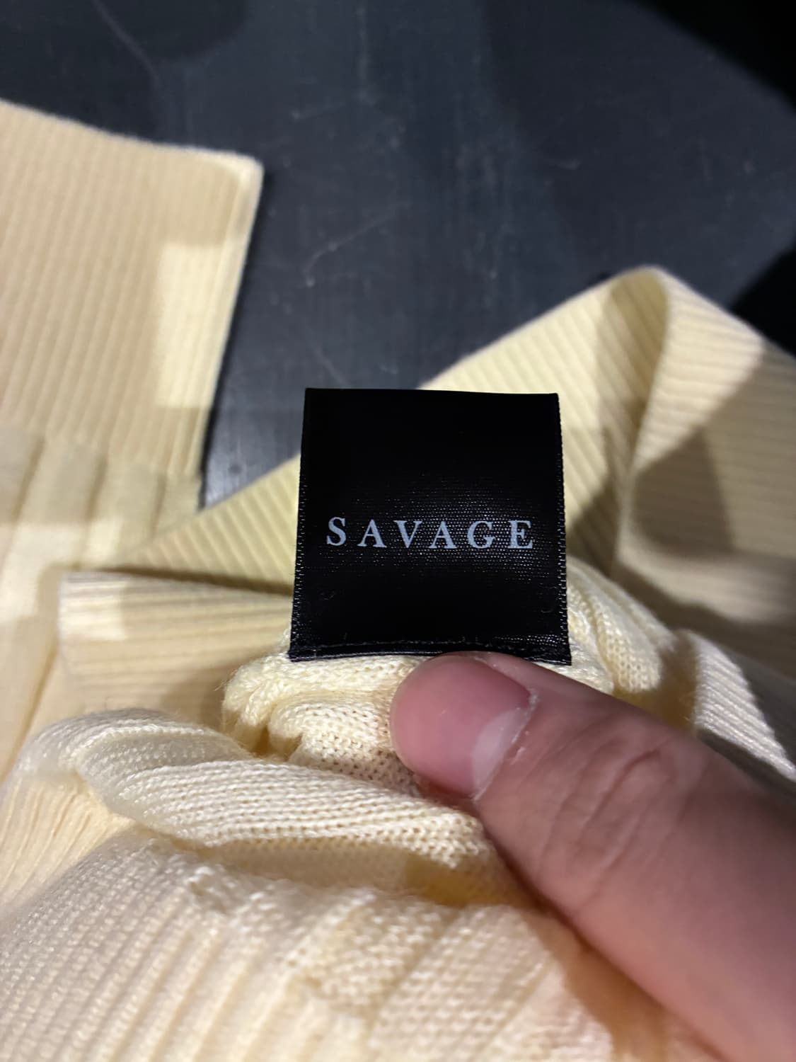 XL) SAVAGE 세비지 울 니트 헨리넥 옐로우 상품이미지3