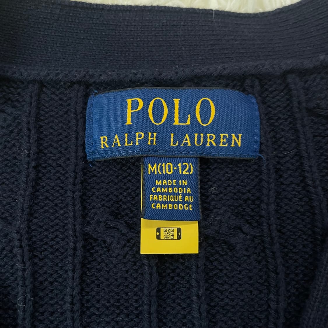 폴로 랄프로렌 포니 로고 케이블 브이넥 가디건 니트 네이비 상품이미지4