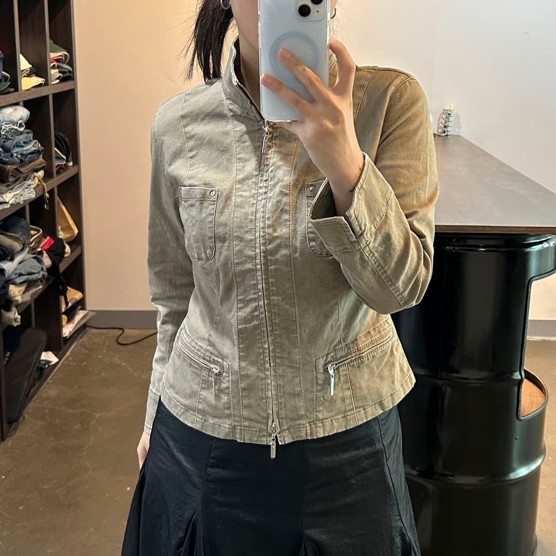 브라운 워싱 2way 자켓 상품이미지2