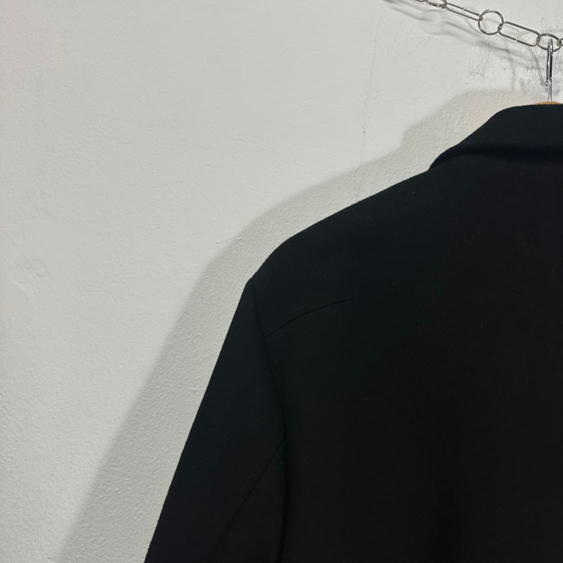 M 드로우핏 블랙 캐시미어혼방 롱 싱글코트 상품이미지7