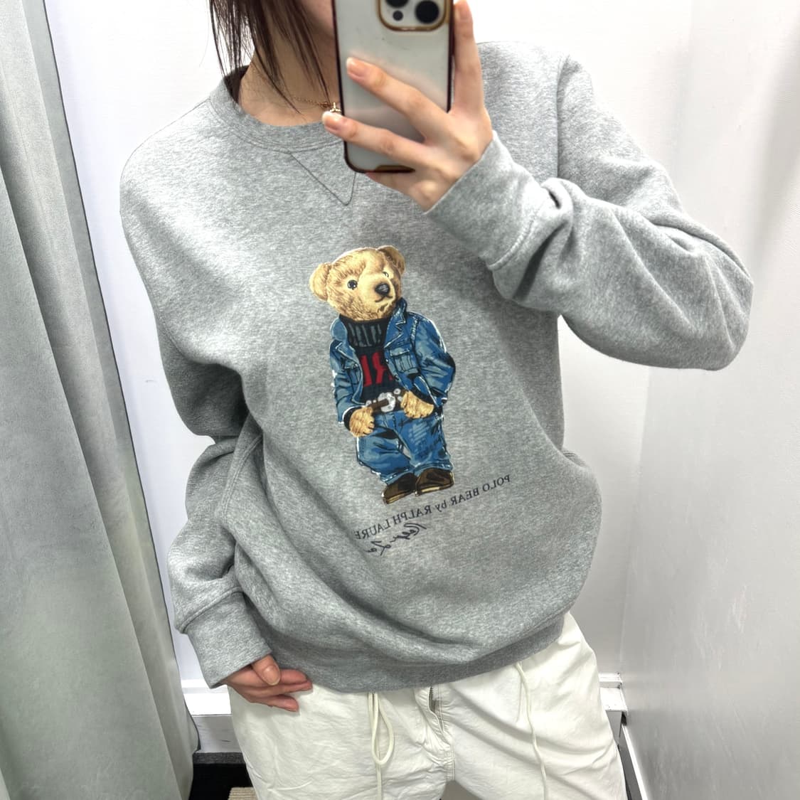 폴로 그레이 폴로베어 기모 스웻셔츠 상품이미지1