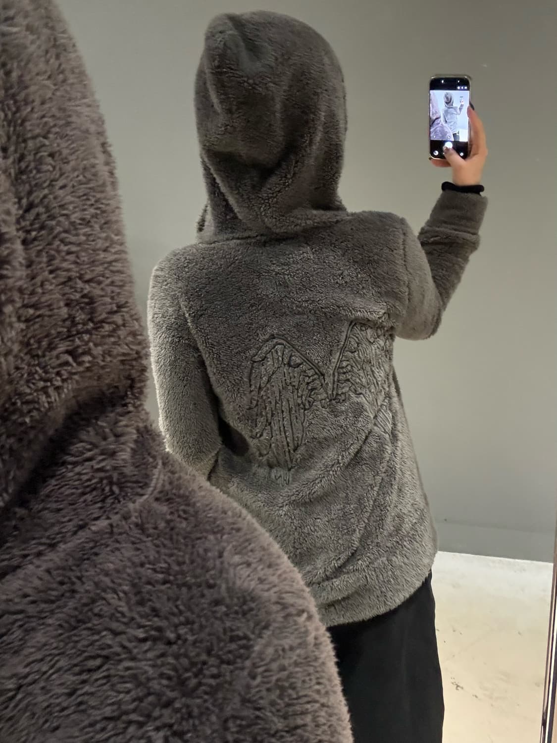 Glad news back wings fleece hood zip-up 상품이미지4