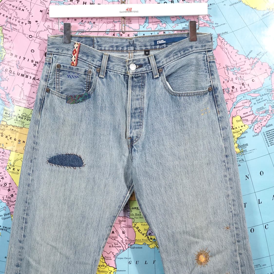 아뜰리에 리페어스 X 리바이스 501 패치워크 팬츠 상품이미지4