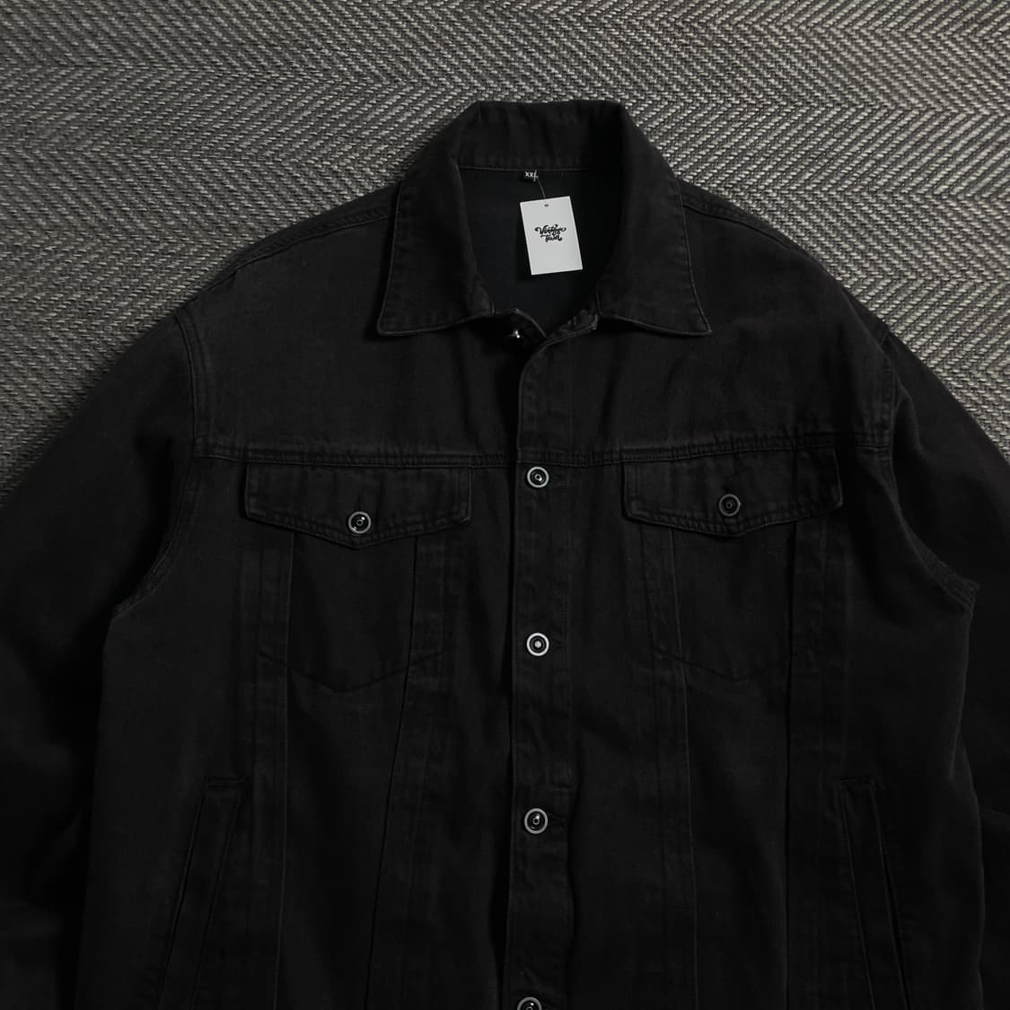 빈티지 흑청 데님 트러커 자켓 o 4323 상품이미지4