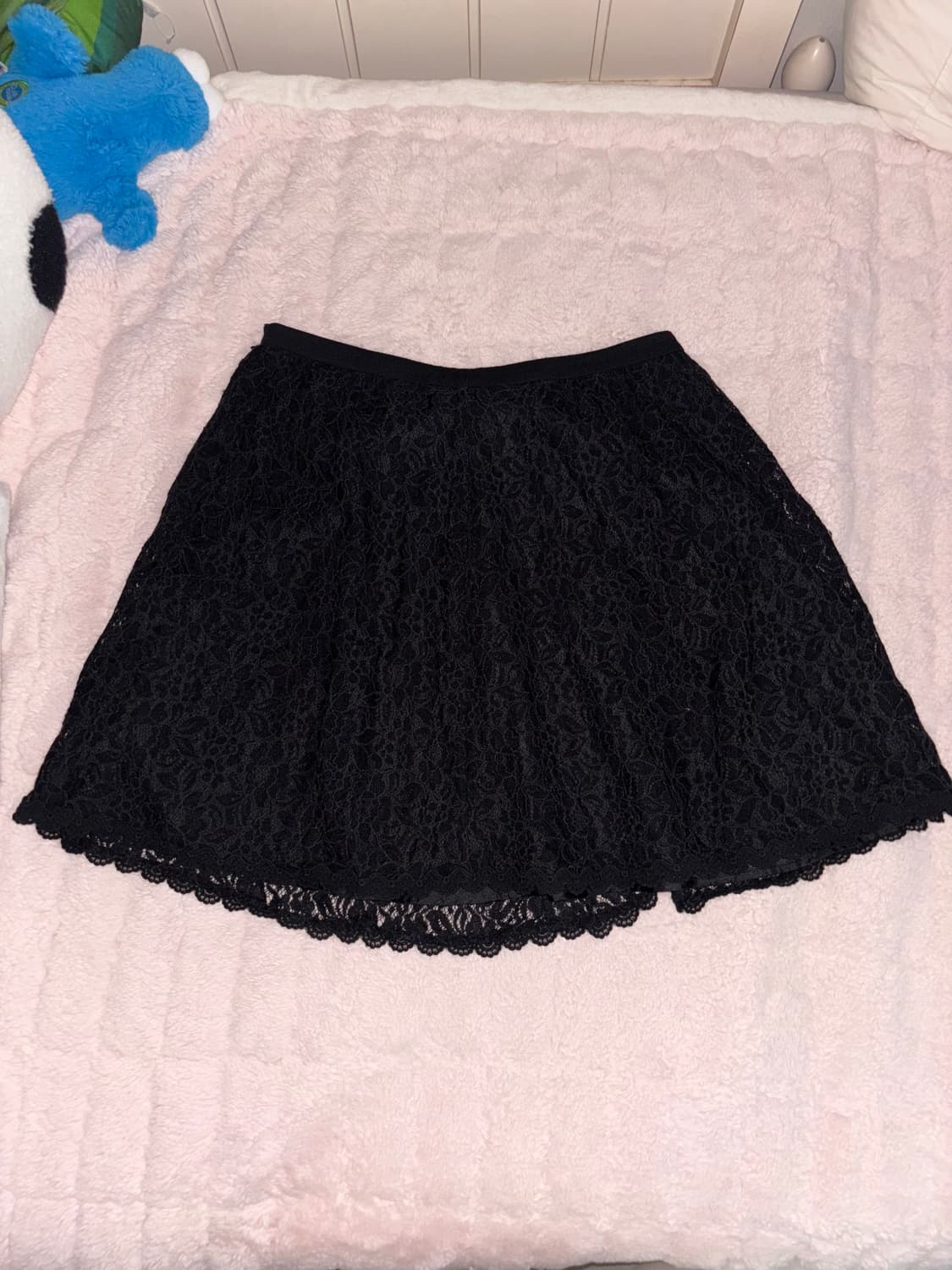 빈티지 블랙 미니 스커트 크로셰 레이스 상품이미지1