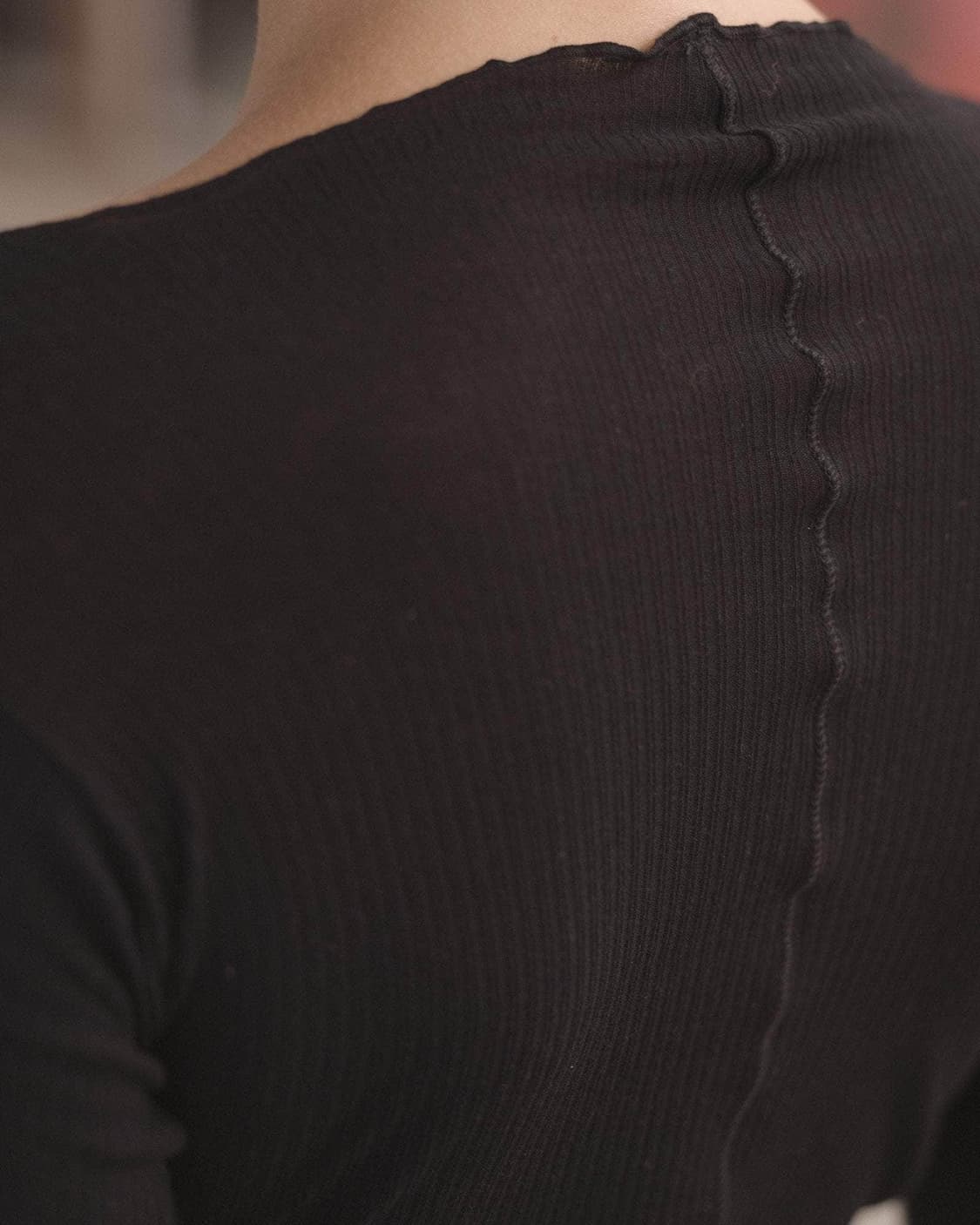 [S,M,L]베이스레인지 Pama 롱 슬리브리스 탑/블랙 상품이미지7