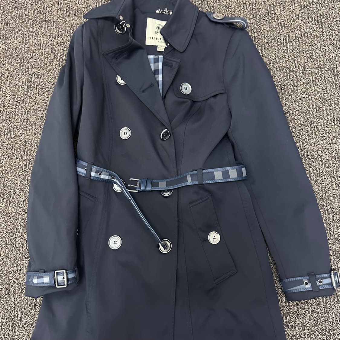 BURBERRY 버버리 여성 트렌치 코트 네이비 S 상품이미지2