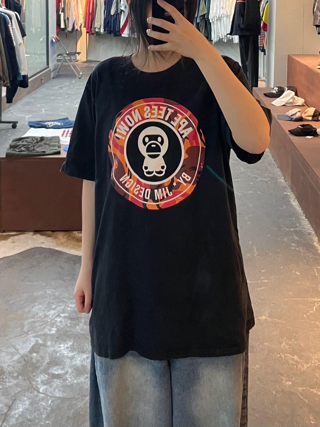 베이프 카모 프린팅 블랙 반팔 H2423 상품이미지1