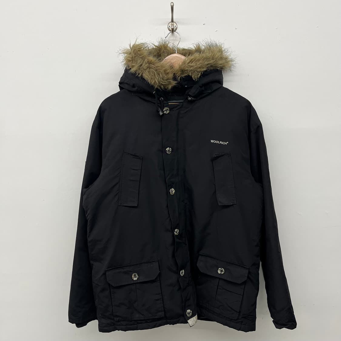 울리치 블랙 후드 패딩 점퍼 여XL 상품이미지1