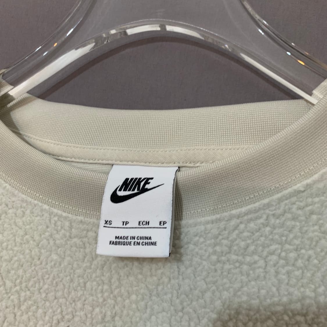 XS 나이키 NSW 플러시 모드 후리스 오버핏 크롭 맨투맨 상품이미지5