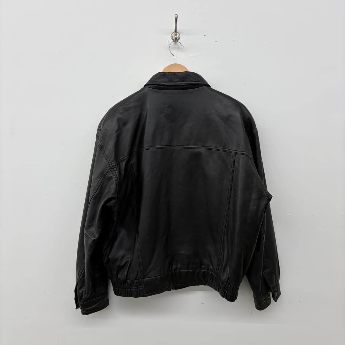블랙 레더 양가죽 자켓 점퍼 남성XL 상품이미지5