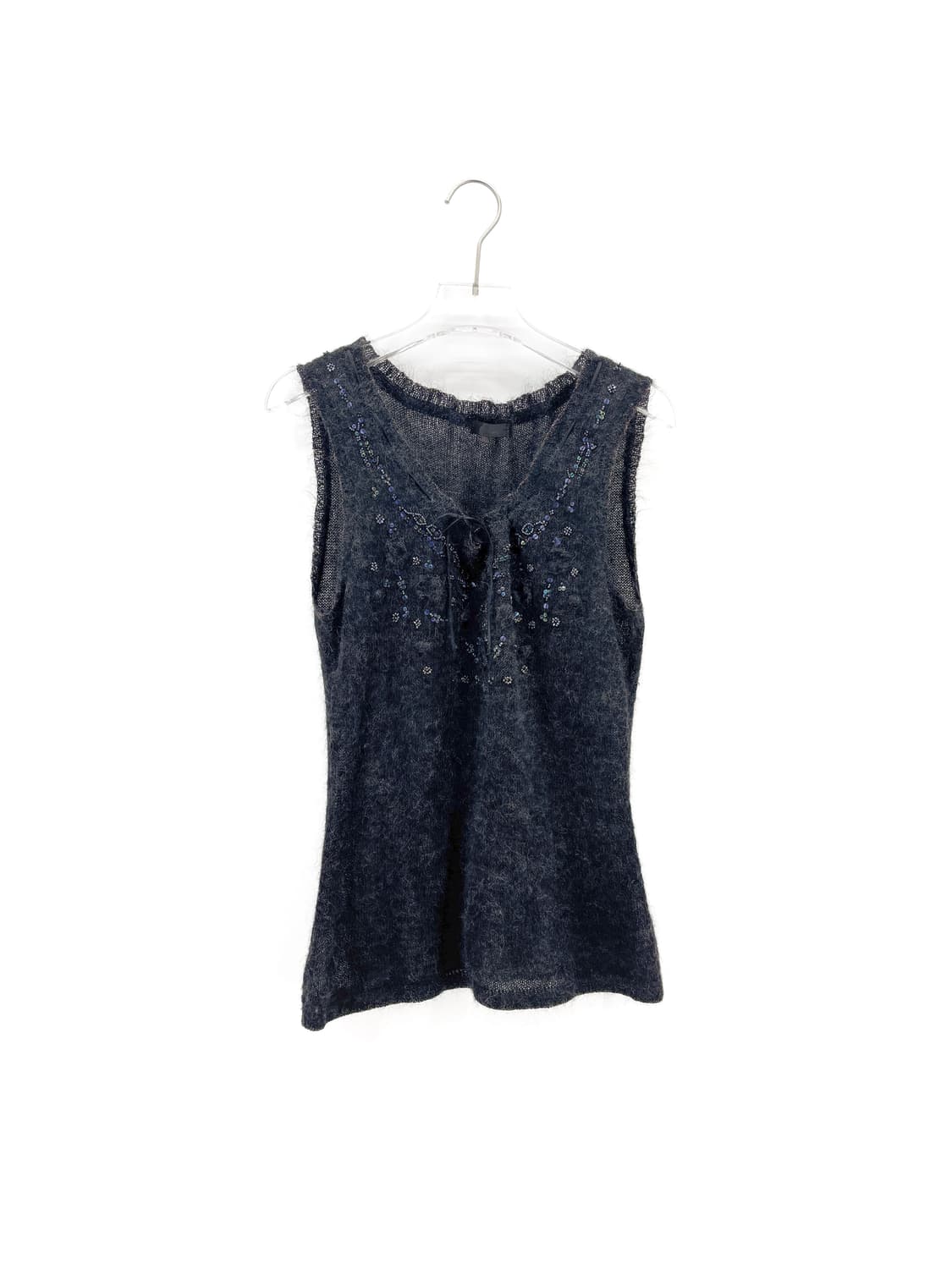 키요코 타카세 비즈 모헤어 레이어드 니트 베스트 상품이미지1