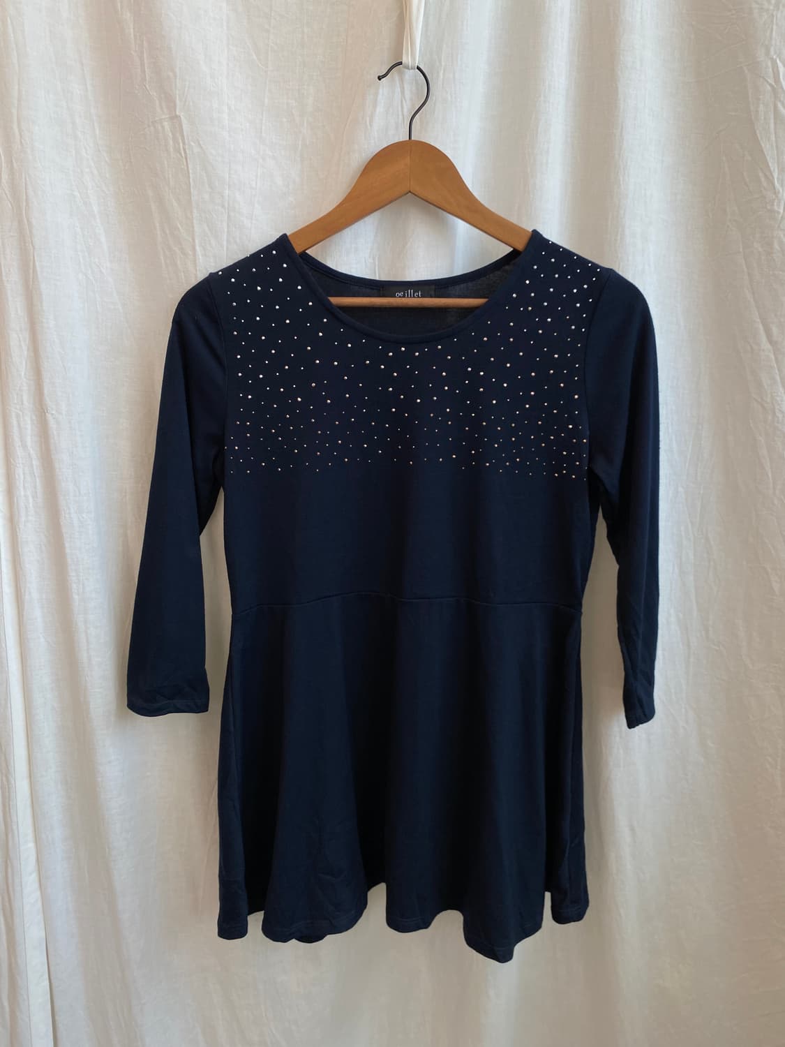 네이비 큐빅 7부탑(L) 상품이미지2