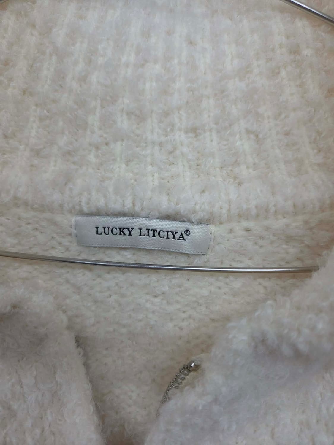 앙고라 아이보리 니트집업 자켓 상품이미지7