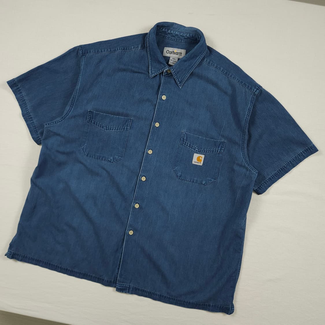 2XL(110) 칼하트 리워크 진청 데님셔츠 상품이미지2