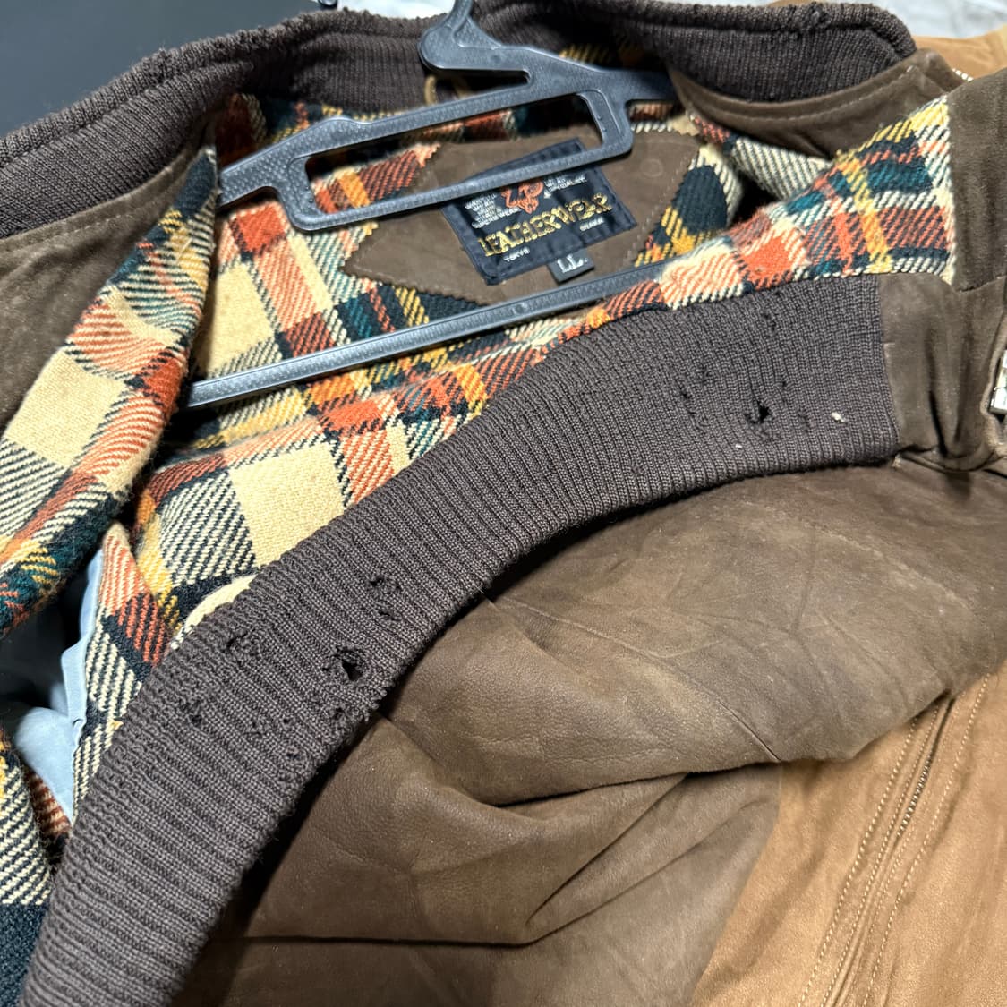 VTG 빈티지 양가죽 스웨이드 딥 브라운 봄버 자켓 상품이미지4