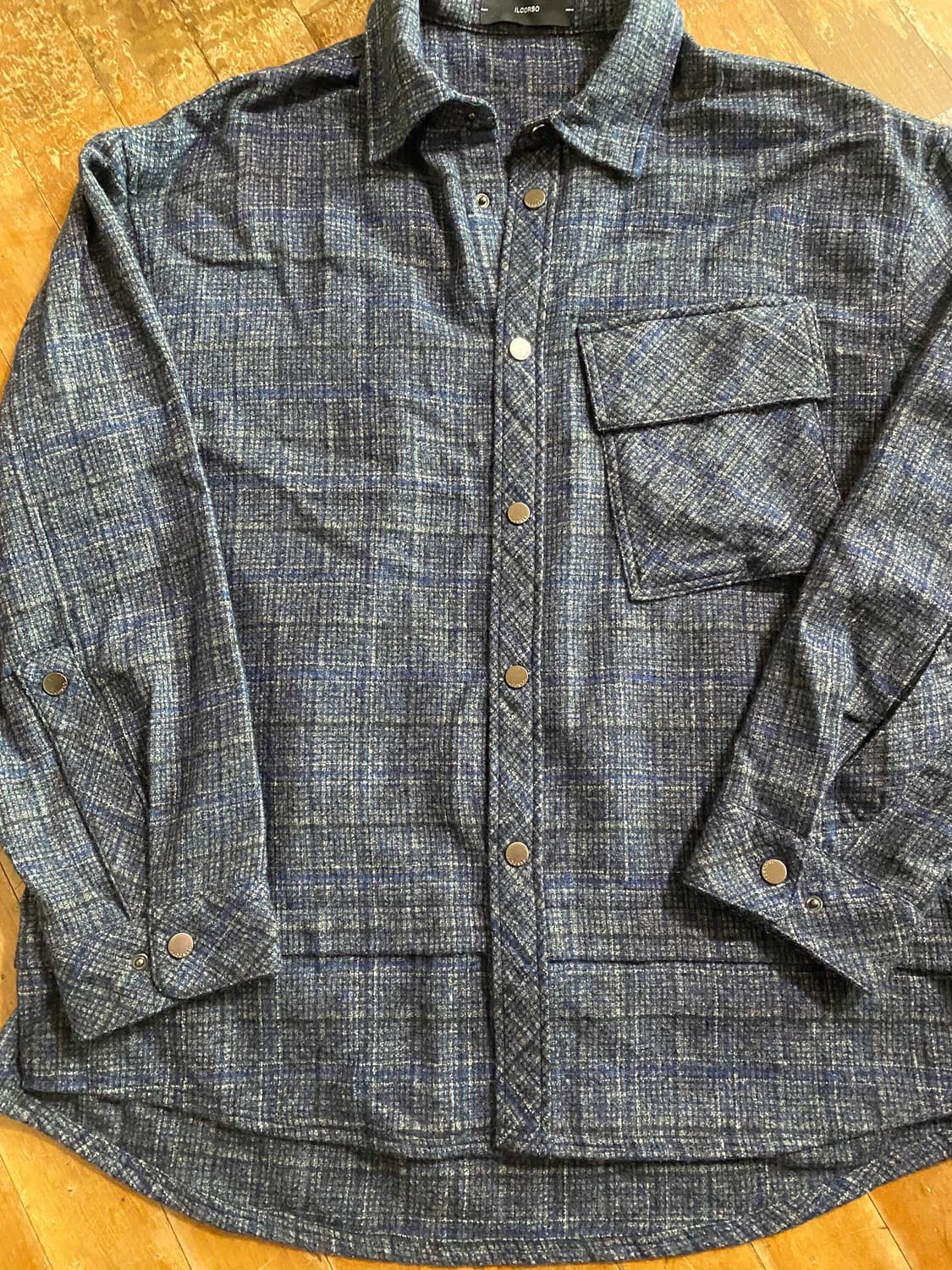 ILCORSO 알파카 블루 체크 셔츠 105 상품이미지3