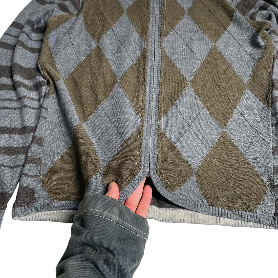 Diesel 아가일 컷오프 디테일 집업 자켓 상품이미지4