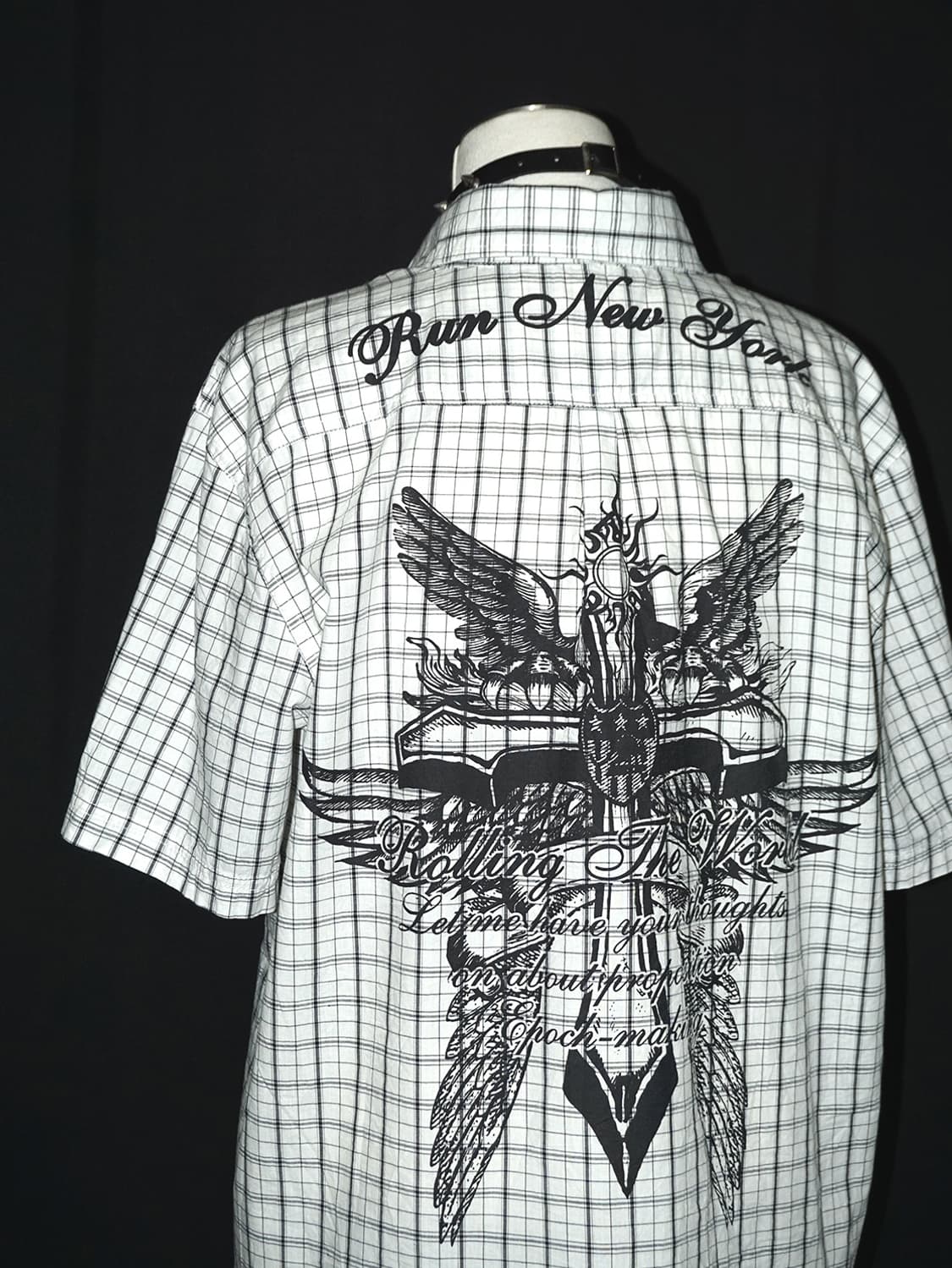 y2k cross check shirt  상품이미지2