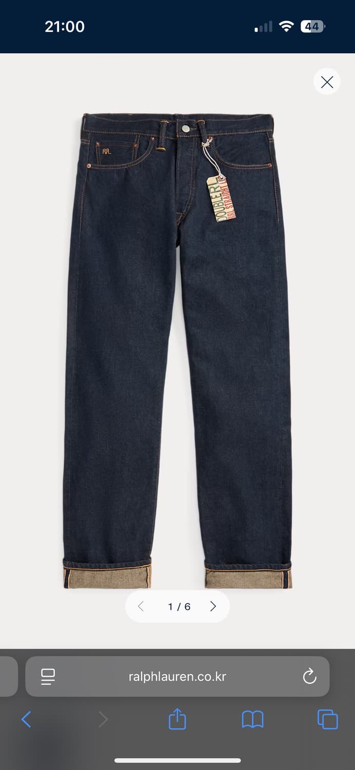 RRL 스트레이트핏 원스 워시 셀비지 진 36x32 상품이미지6