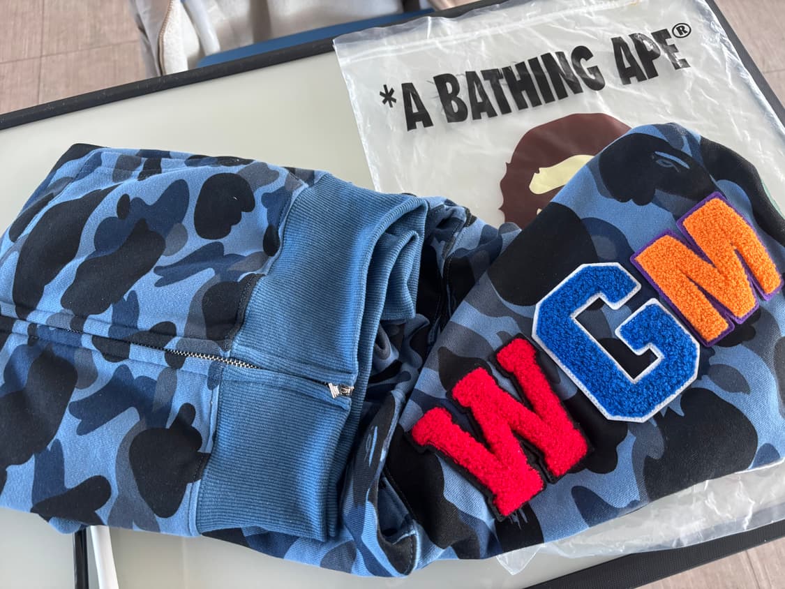 베이프 컬러 카모 샤크 풀집업 후디 네이비 상품이미지4