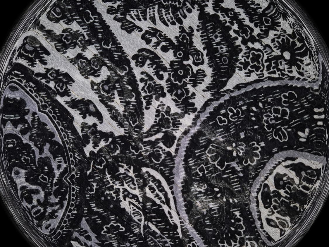Vintage Black Oriental paisley Scarf 상품이미지2