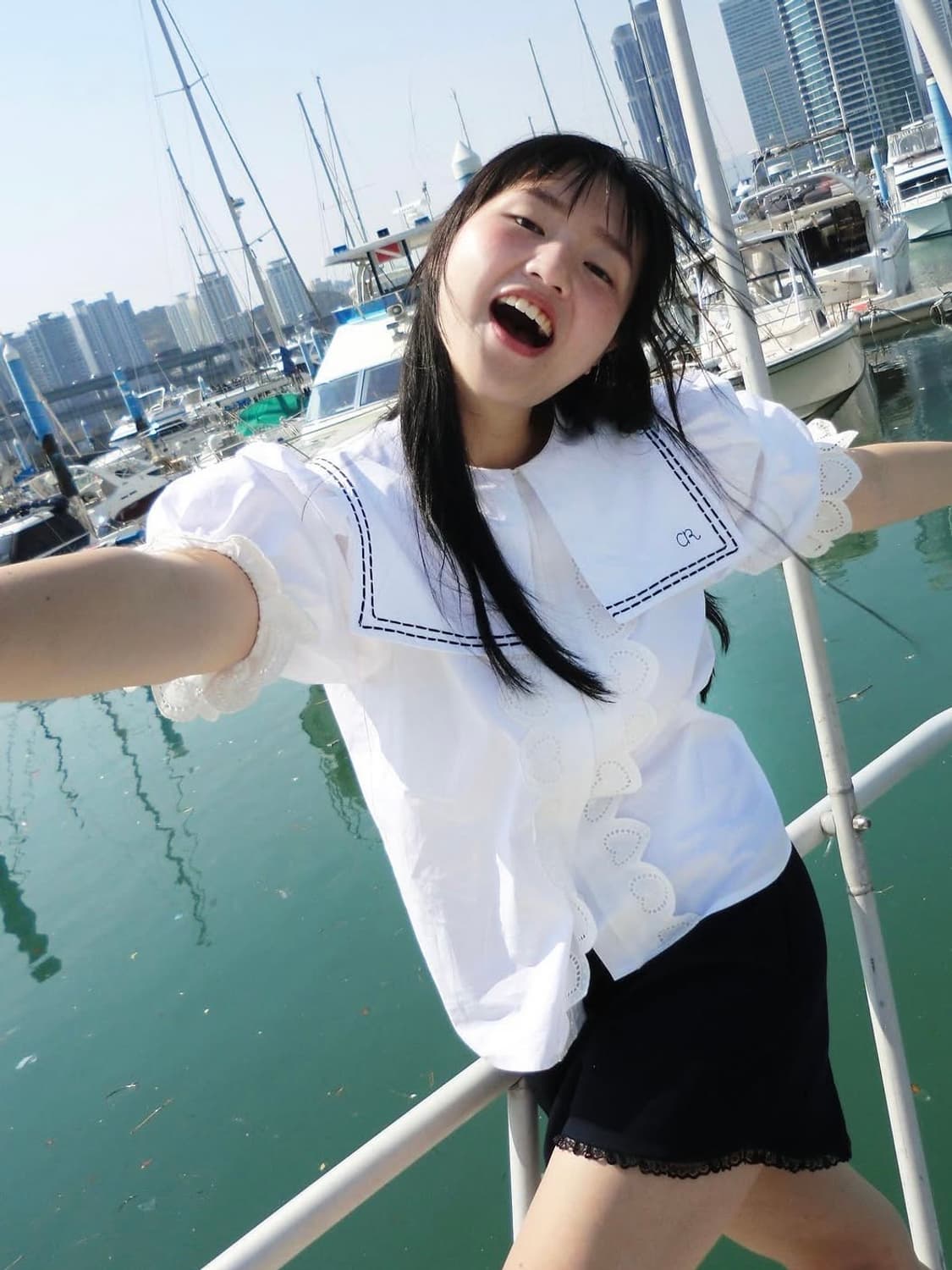 크로쉐안트 세일러 블라우스 판매힙니다 상품이미지3