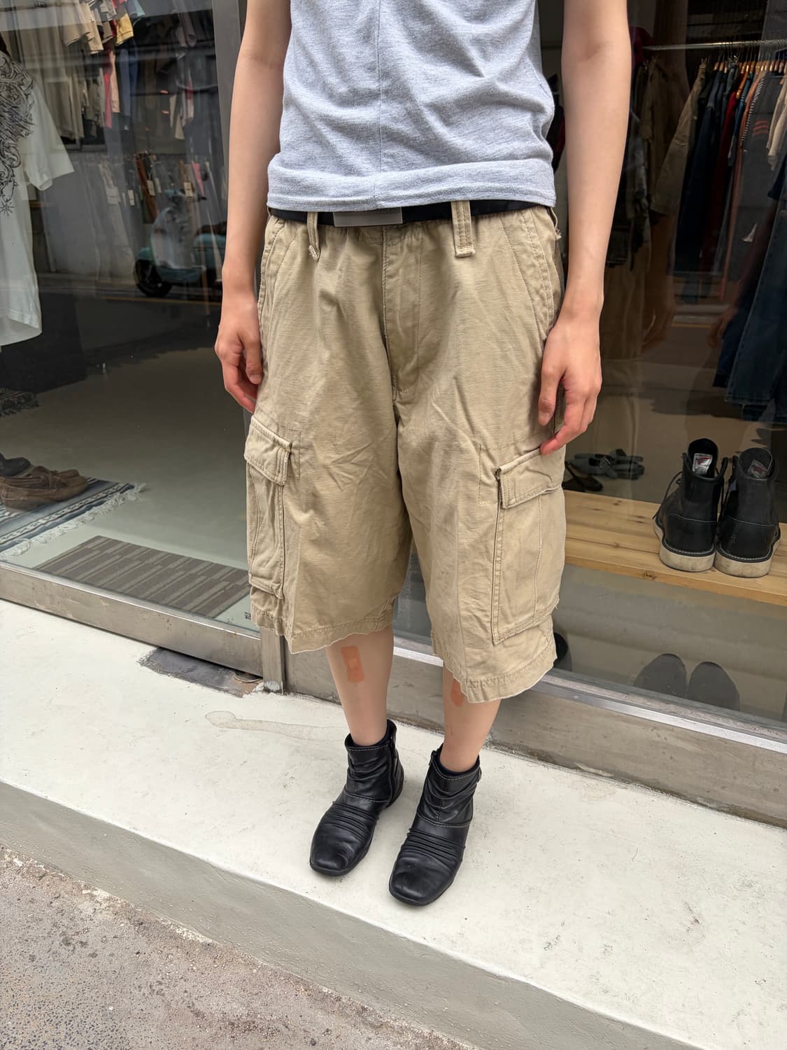 30) Hco1922 워시드 카고 하프팬츠 상품이미지3