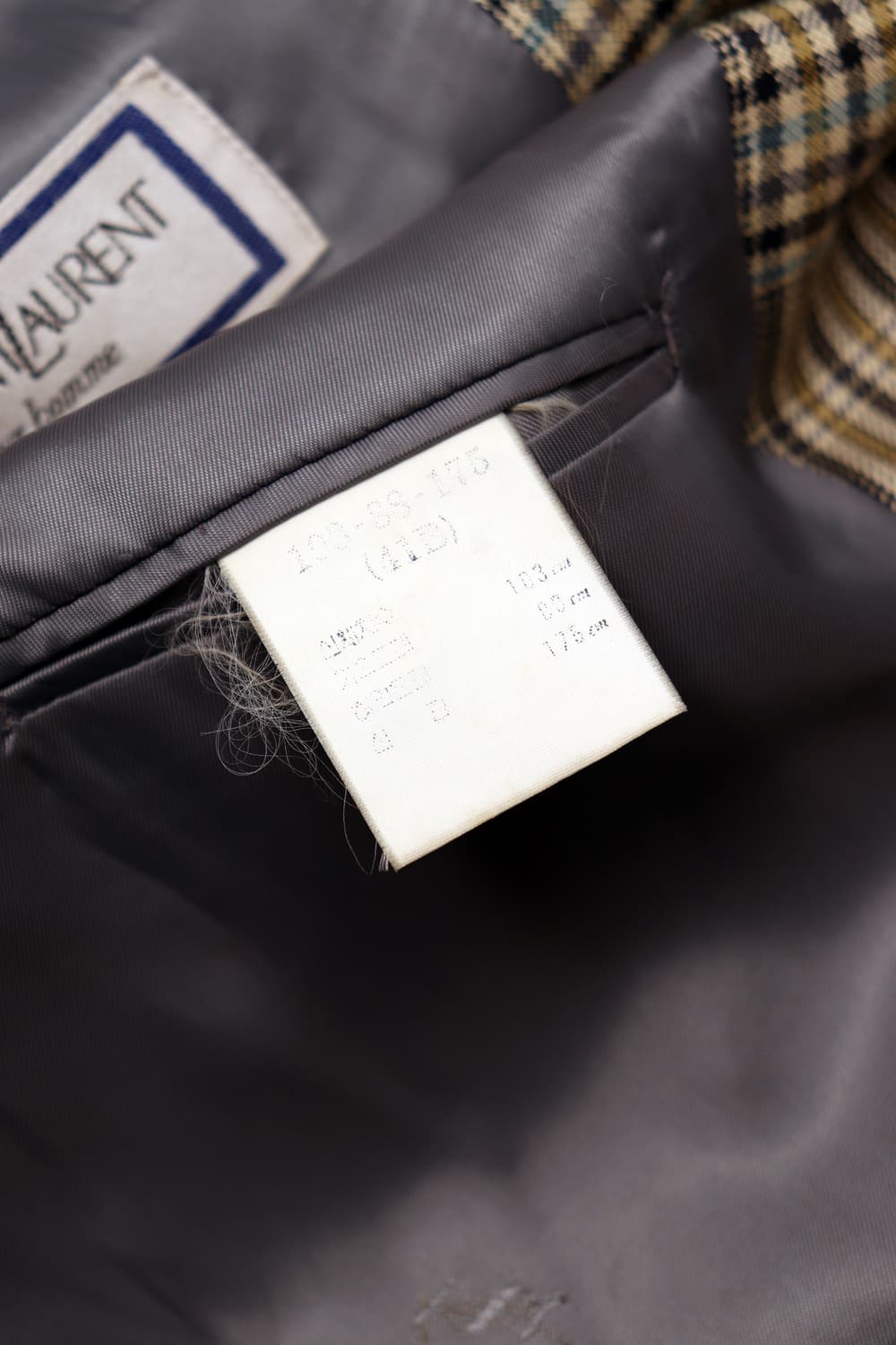 YSL pour homme 투버튼 빈티지 체크 블레이저 상품이미지6