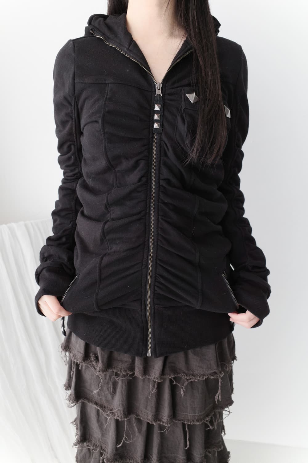 dosch) shirring hood zip-up 상품이미지5